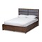 Baxton Studio Macey Grey Upholstered Walnut Finished King Size Storage Platform Bed 146-8196 - alternate 1